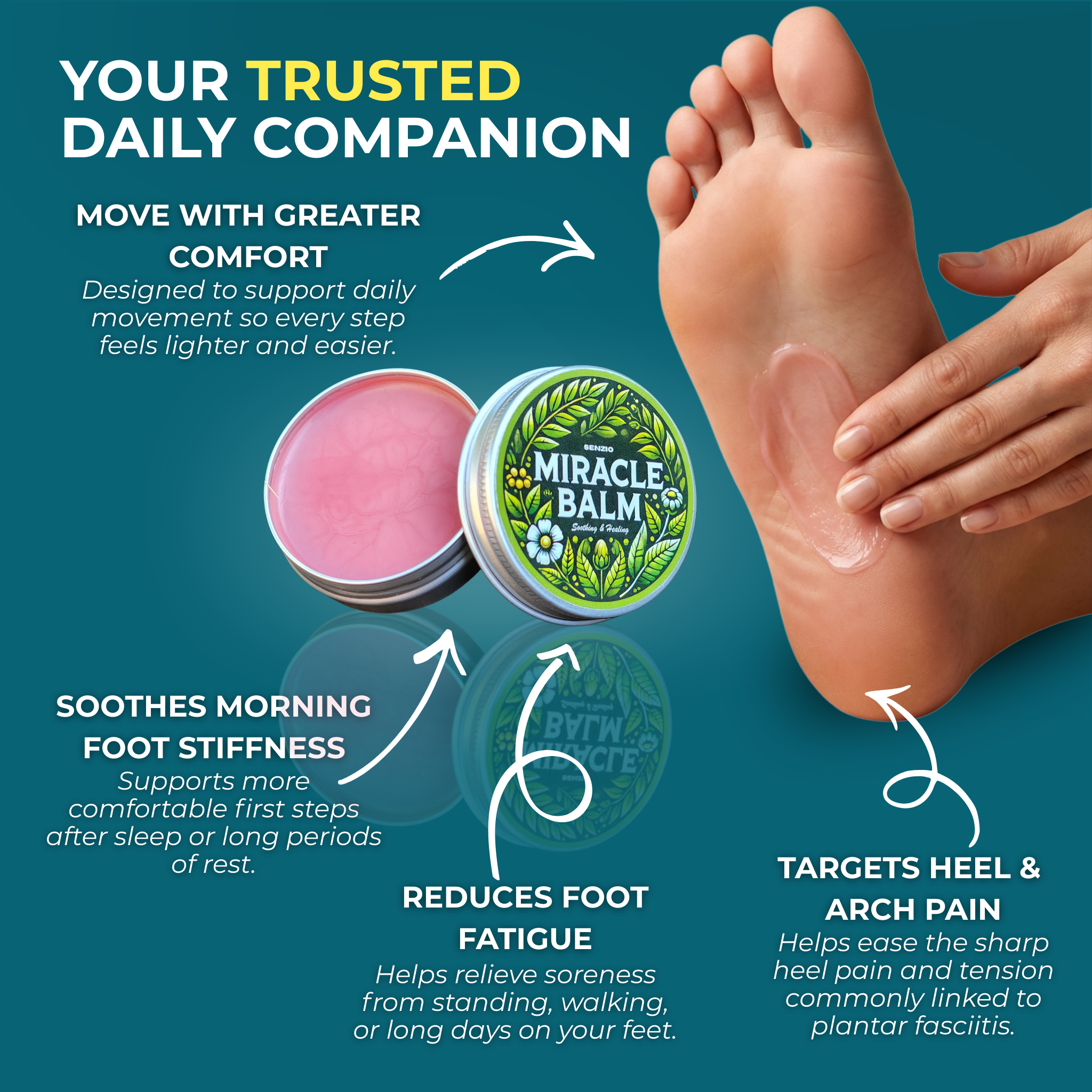The Senzio Miracle Balm™ Plantar Fasciitis Recovery Formula