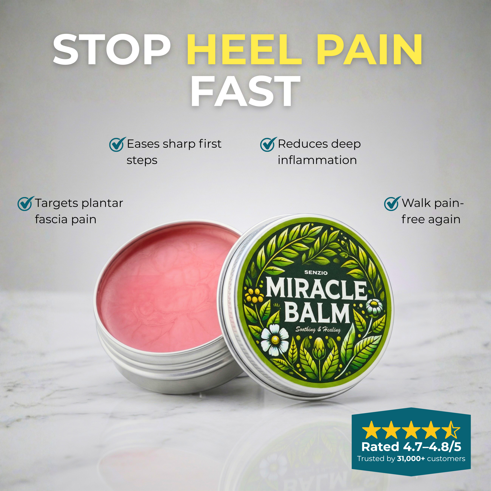 The Senzio Miracle Balm™ Plantar Fasciitis Recovery Formula