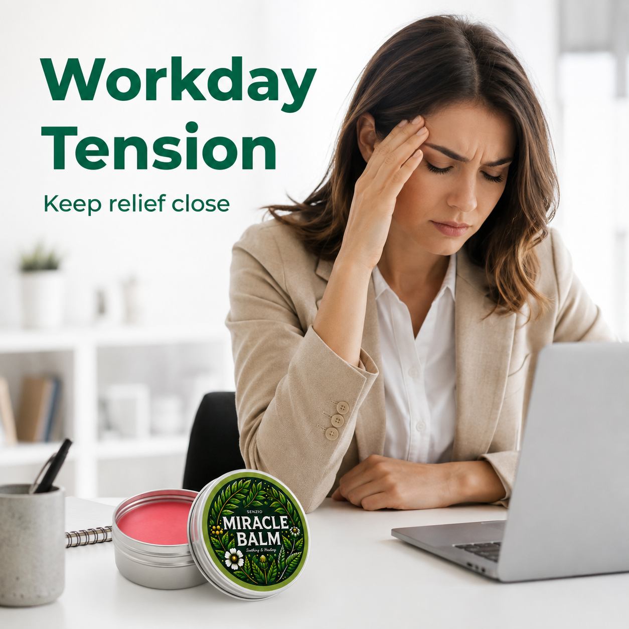 Senzio Tension Headache Comfort Balm