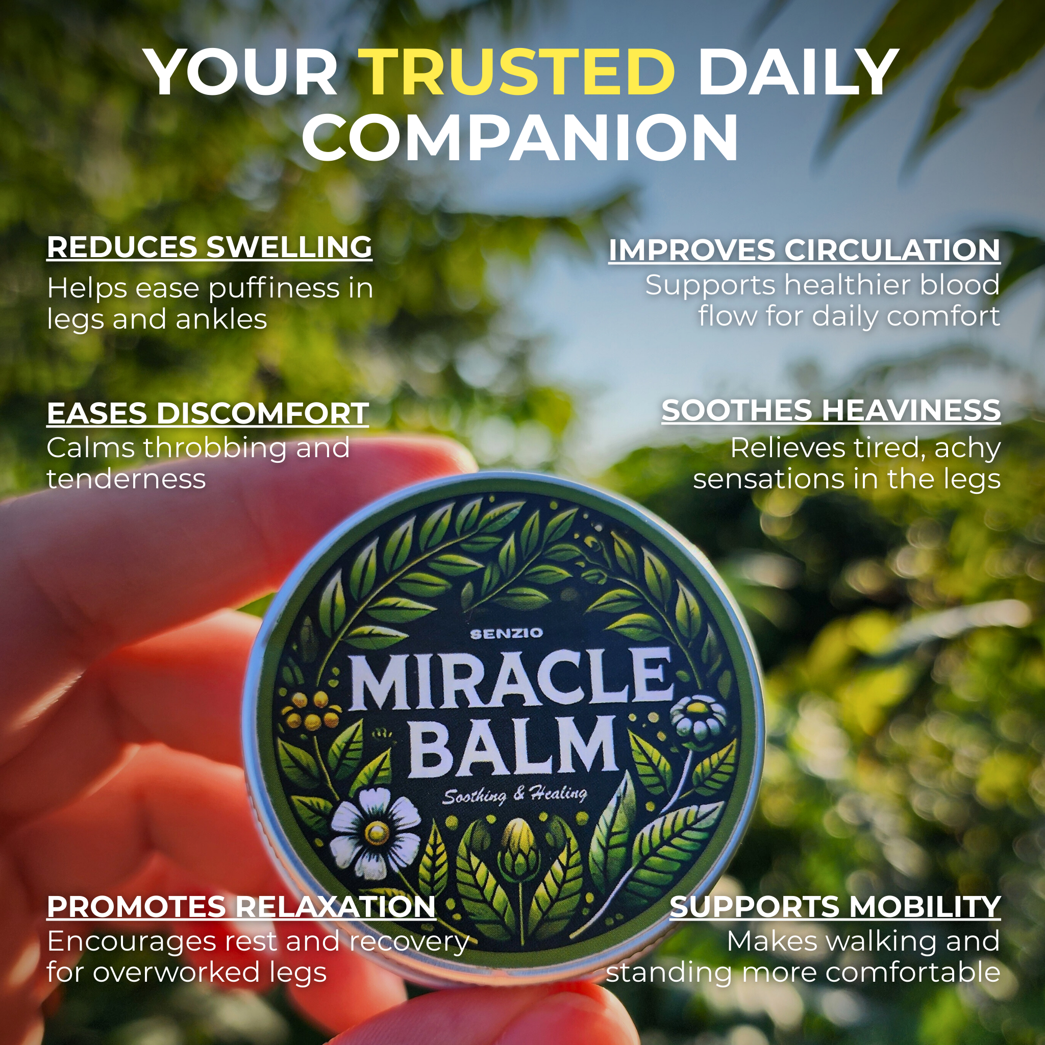 Senzio Miracle Balm™ - Relief for Swollen Legs, Ankles & Feet - SenzioSenzioSenzio Miracle Balm™ - Relief for Swollen Legs, Ankles & Feet