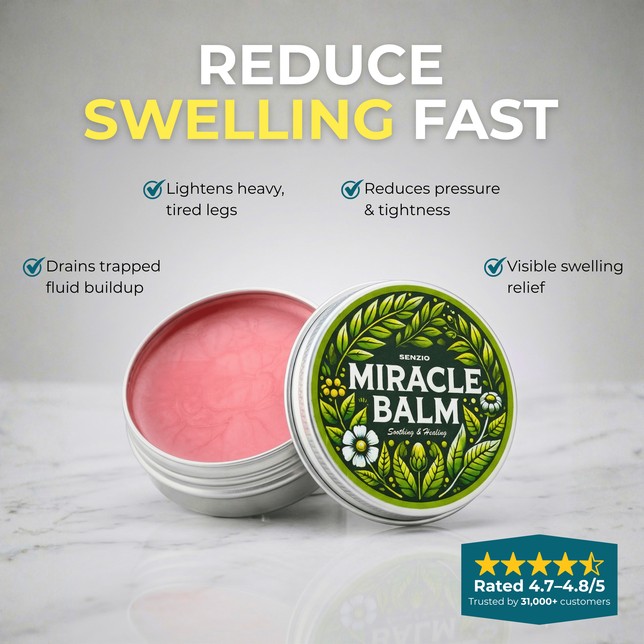 Senzio Miracle Balm™ - Relief for Swollen Legs, Ankles & Feet - SenzioSenzioSenzio Miracle Balm™ - Relief for Swollen Legs, Ankles & Feet