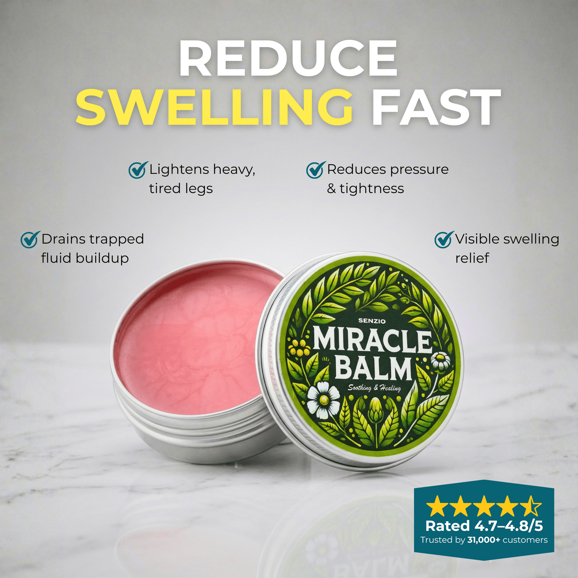 Senzio Miracle Balm™ - Relief for Swollen Legs, Ankles & Feet - SenzioSenzioSenzio Miracle Balm™ - Relief for Swollen Legs, Ankles & Feet