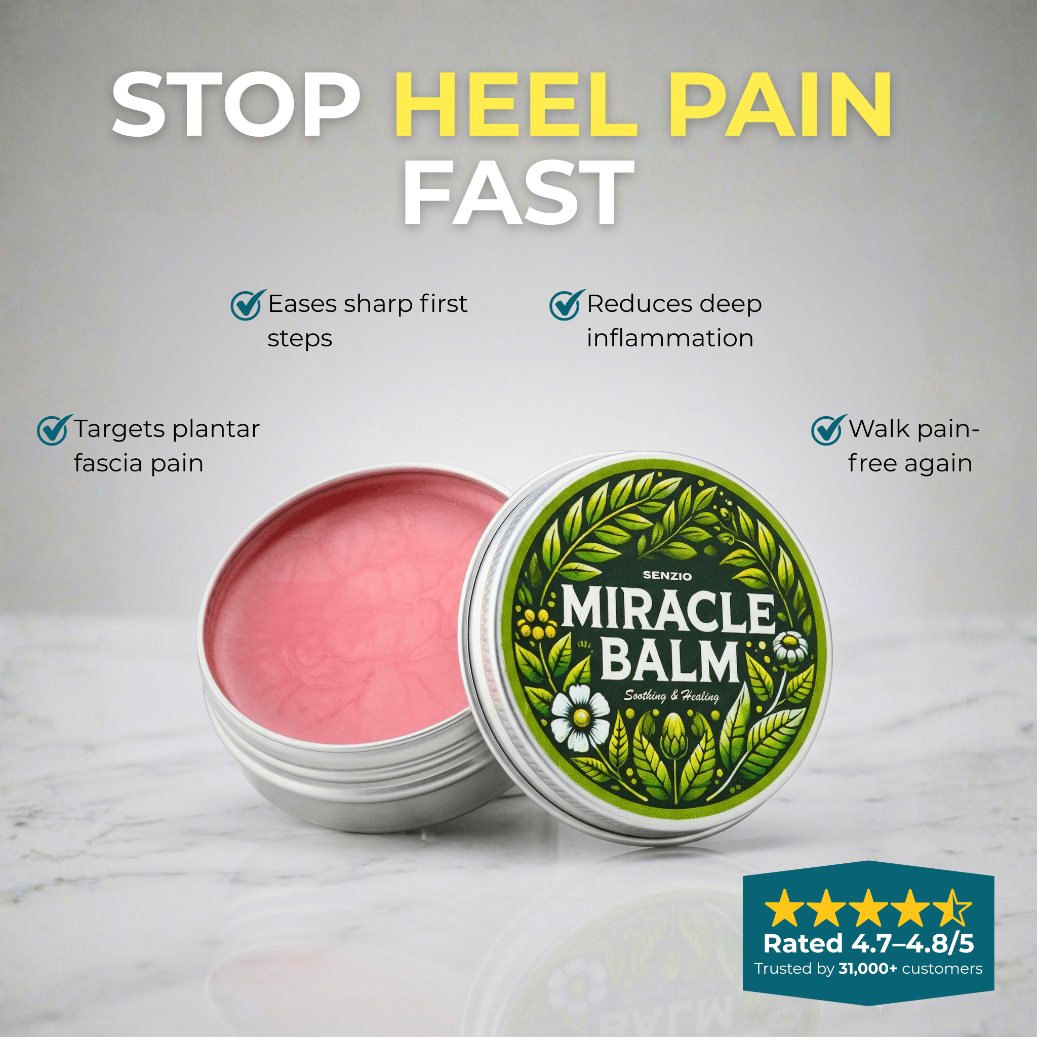 The Senzio Miracle Balm™ Plantar Fasciitis Recovery Formula - SenzioSenzioThe Senzio Miracle Balm™ Plantar Fasciitis Recovery Formula
